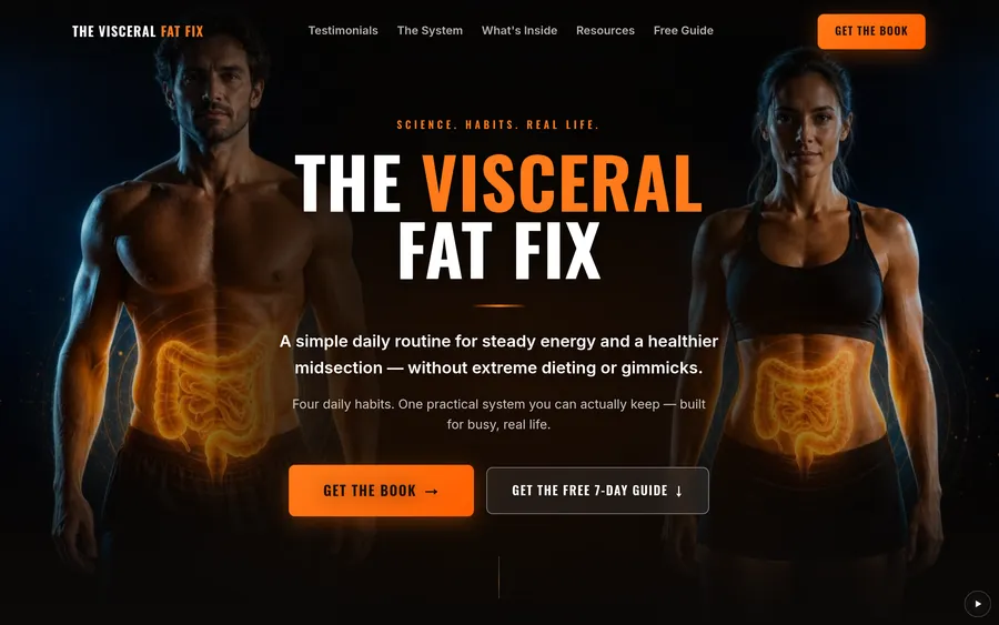 The Visceral Fat Fix website homepage